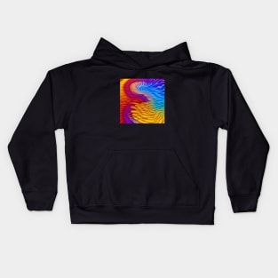 Feathered Flow Abstract Design Kids Hoodie